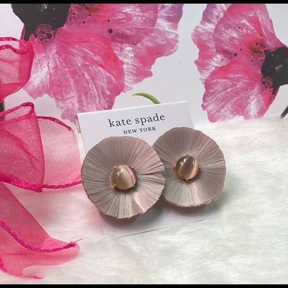 NWT KATE SPADE ♠️ POSH POPPY STATEMENT EARRINGS IN BLUSH - Picture 6 of 11